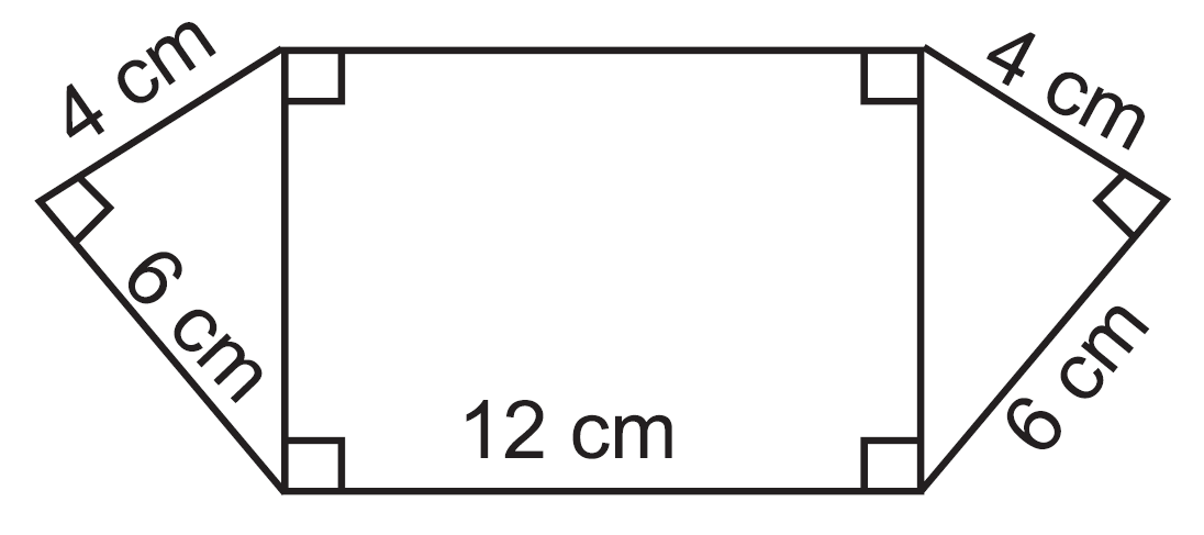 area given composite figure rectangle triangles