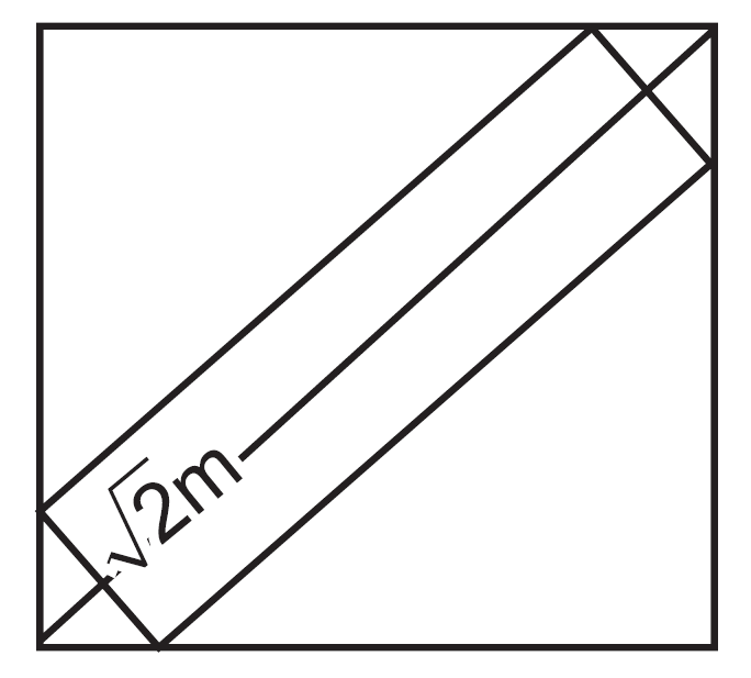 rectangular plank sqrt2 metre wide symmetrically diagonal