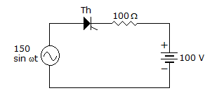 Electronics and Communication Engineering Power Electronics: Assertion (A): The circuit of figure thyristor will conduct for 180 during positive half cyc