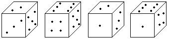 Verbal Reasoning Dice: How many points will be on the face opposite to in face which contains 2 points?