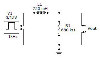 Referring to the above figure, determine the voltage level that the output will reach during the pul
