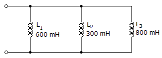 What is the total inductance in the given circuit? 160 mH 300 mH 900 mH 1700 mH