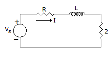 In a circuit of figure, Vs = 10 cos(?t) power drawn by the 2? resistor is 4 watts. The power factor 