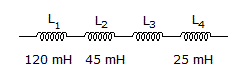 The inductance value of L3 in the given figure is _____ if the total inductance is 340 mH. 150 mH 22