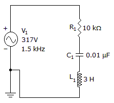 Electronics RLC Circuits and Resonance: What is the voltage across R1, C1, and L1?