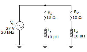Calculate the voltage dropped across L2 in the given circuit. 18 V 6 V 13.5 V 0 V
