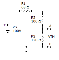 Electrical Engineering Circuit Theorems and Conversions: Find the Thevenin equivalent (VTH and RTH) between terminals A a