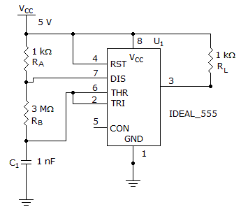 Electronics Operational Amplifiers: What is the frequency of this 555 astable multivibrator?