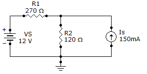 Electrical Engineering Circuit Theorems and Conversions: Find the current through R2 of the given circuit.