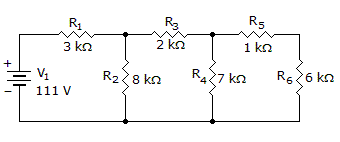 Electronics Series-Parallel Circuits: What is the power dissipated by R2, R4, and R6?